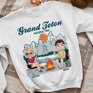 Couple Camping, Couple Drinking Personalized T-shirt Hoodie Sweatshirt 01HUDT160323HH - Shirts - GoDuckee