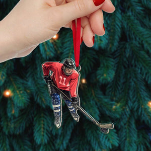 Gift For Ice Hockey Players, Personalized Acrylic Ornament, Custom Image Ornament, Christmas Ornament 02PGTI220823 - Ornament - GoDuckee