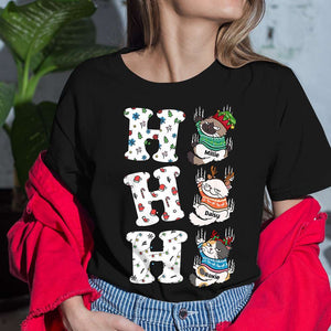 Gift For Cat Lover, Personalized Shirt, Scratching Cat Christmas Shirt, Christmas Gift - Shirts - GoDuckee