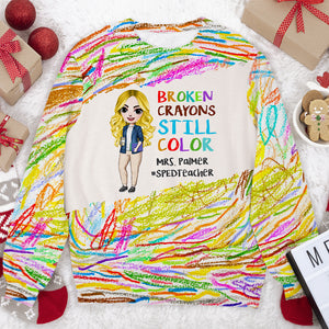 Broken Crayons Still Color, Color Personalized 3D Shirt, Gifts For Teacher - AOP Products - GoDuckee