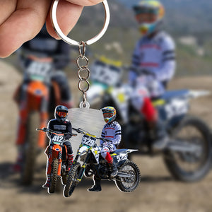 Motocross Couple - Custom Photo Keychain 01HUTI220623 - Keychains - GoDuckee