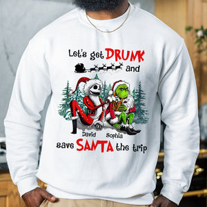Let's Get Drunk And Save Santa The Strip 03HUDT310823 Personalized Shirt, Gifts For Friend - Shirts - GoDuckee