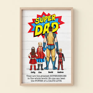 No One Can Beat Super Dad Personalized Canvas Poster - Dad's Gift - Poster & Canvas - GoDuckee