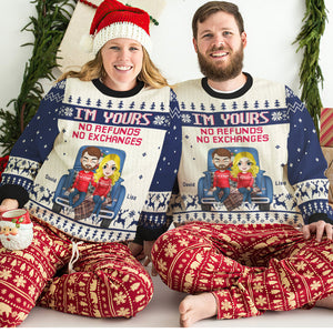 No Refunds No Exchanges, Knitted Ugly Sweater, Christmas Gifts For Couple - AOP Products - GoDuckee