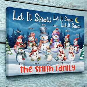 Let It Snow, Personalized Canvas Poster, Gifts For Snowman Family - Poster & Canvas - GoDuckee