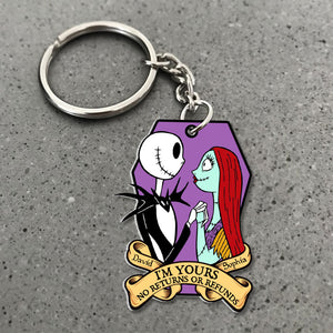 I'm Yours, No Returns Or Refunds, Gift For Couple, Personalized Keychain, Spooky Couple Keychain 03NATI070723 - Keychains - GoDuckee