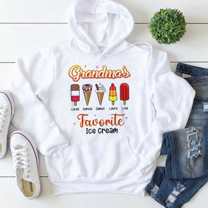 Grandma's Favorite Ice Cream, Gift For Grandma, Personalized Shirt, Ice Cream Grandkids Shirt 03NATI190723 - Shirts - GoDuckee