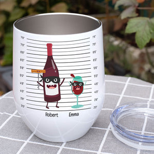 Partners In Wine - Personalized Wine Tumbler - Funny Gift For Friends - Wine Tumbler - GoDuckee