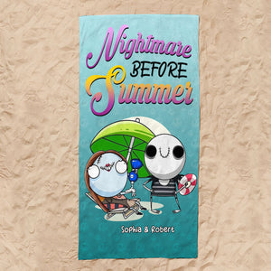 Gift For Couple, Personalized Beach Towel, Spooky Couple Beach Towel, Summer Gift 01QHTI070723 - Beach Towel - GoDuckee