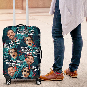 Personalized Gifts For Couple Luggage Cover Custom Face Hawaiian Tropical Summer 03XQTI160724 - Luggage Covers - GoDuckee