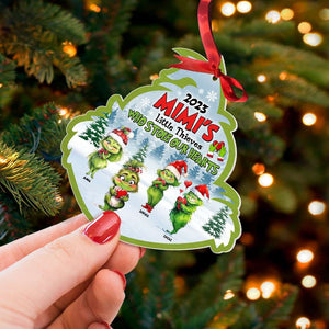 Little Thieves Who Stole Our Heart, Gift For Family, Personalized Acrylic Ornament, Green Kids Ornament, Christmas Gift 04HTTI141123 - Ornament - GoDuckee