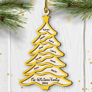 Gift For Family, Personalized 2 Layer Wood Ornament, Custom Name Christmas Tree Ornament, Christmas Gift - Ornament - GoDuckee