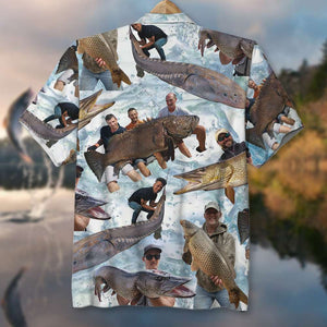 Custom Photo Friend Gift, Fishing Personalized Hawaiian Shirt - Hawaiian Shirts - GoDuckee
