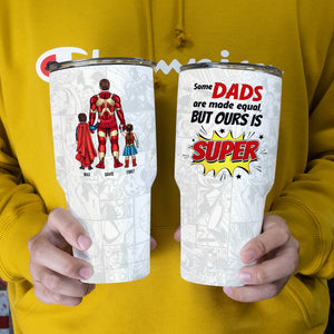 Our Dad is Super, Personalized Tumbler Cup, Father's Day Gifts For Dad - Drinkware - GoDuckee