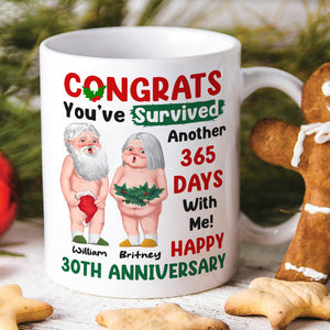 Happy Anniversary, Personalized Coffee Mug, Santa Gifts For Old Couple - Coffee Mug - GoDuckee