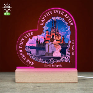 And Then They Live Happily Ever After, 05QHDT060323TM Personalized 3D Led Light Wooden Couple Gift - Led Night Light - GoDuckee