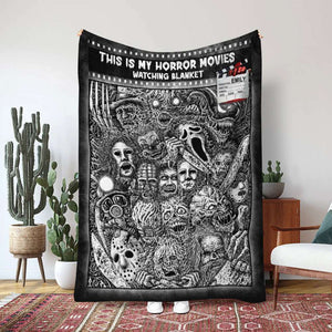 This Is My Horror Movies Watching Blanket, Gift For Horror Movie Fan, Personalized Blanket, Custom Name Horror Blanket 03HUTI200723 - Blanket - GoDuckee