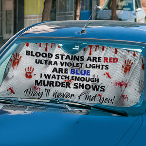 Creepy Hands and Blood Stains on Car Glass, Personalized Windshield Sunshade, Gift For Halloween & True Crime Fans - Doormat - GoDuckee