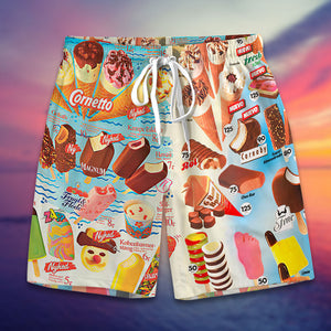 Gift For Ice Cream Lover, Personalized Couple Beach Shorts, Summer Ice Cream Beach Short, Couple Gift 04NATI070723 - Beach Shorts - GoDuckee