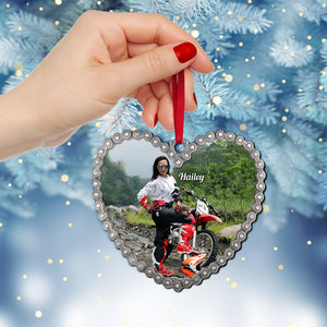 Custom Motocross Photo Ornament, Christmas Gift - Ornament - GoDuckee