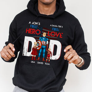 We Love Dad, Gift For Hero Dad 01DTDT270423TM Personalized Shirt Hoodie Sweatshirt - Shirts - GoDuckee