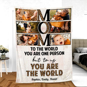 MOM You're The World, Personalized Blanket, Gifts For Mom - Blanket - GoDuckee