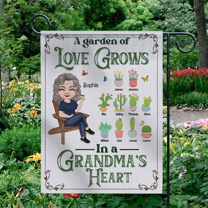 A Garden Of Love Grows, Gift For Grandma Personalized Garden Flag, Grandkids Plant Flag - Tote Bag - GoDuckee