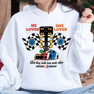 But They Both Love Each Other, Couple Gift, Personalized Shirt, Racing Couple Shirt, Christmas Gift 04HUTI091023 - Shirts - GoDuckee