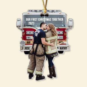 Firefighter - Couple Christmas Together, Personalized Ornament, Christmas Gifts - Ornament - GoDuckee