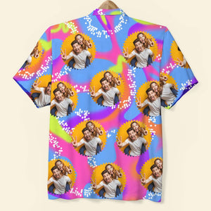 Pattern Couple Photo 04NADT120723 Personalized Hawaiian Shirt, Gifts For Couple - Hawaiian Shirts - GoDuckee