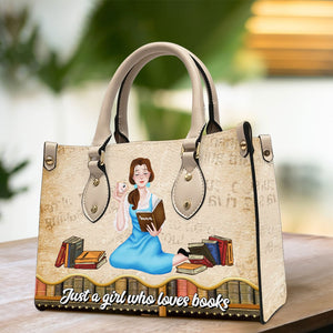 Personalized Gifts For Book Lovers Leather Bag Just A Girl Who Loves Books - Leather Bags - GoDuckee