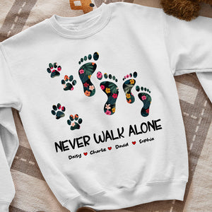 Never Walk Alone, Couple Dog Personalized T-shirt Hoodie Sweatshirt - Shirts - GoDuckee