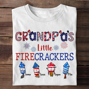 Grandpa's Little Firecrackers Personalized Family 4th of July Shirt Gift For Family - Shirts - GoDuckee