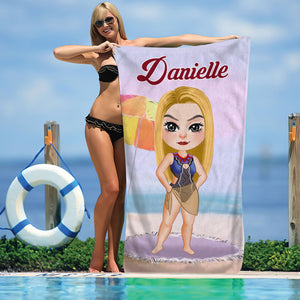 Gift For Summer Girl, Personalized Beach Towel, Beach Girl Towel, Summer Gift 03HUTI170723PA - Beach Towel - GoDuckee