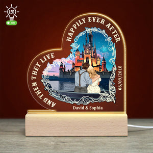 And Then They Live Happily Ever After, 05QHDT060323TM Personalized 3D Led Light Wooden Couple Gift - Led Night Light - GoDuckee