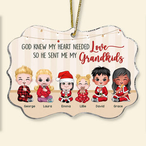 God Knew My Heart Needed Love, Gift For Family, Personalized Acrylic Ornament, Christmas Kids Ornament, Christmas Gift 01ACDT061123HH - Ornament - GoDuckee