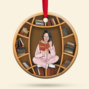 Girl Book Lovers, Personalized Ornament, Gifts For Book Lover - Ornament - GoDuckee