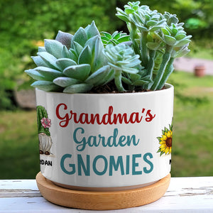 Grandma's Garden Gnomies, Personalized Plant Pot, Gift For Grandma 04HUDT010523 - Plant Pot - GoDuckee