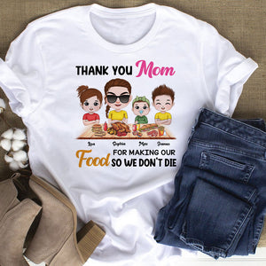Thank You Mom, Gift For Mom, Personalized Shirt, Mom Making Food Shirt - Shirts - GoDuckee