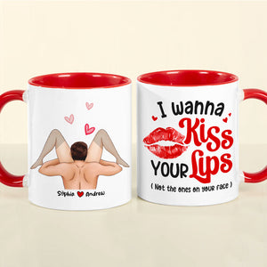 I Wanna Kiss Your Lips, Personalized Coffee Mug, Couple Make Love, Gifts For Couple - Coffee Mug - GoDuckee
