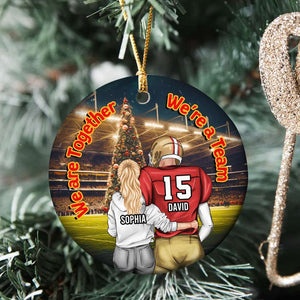 Football Couple - We're Together - We're A Team, Personalized Ornament, Gifts For Couple Football - Ornament - GoDuckee