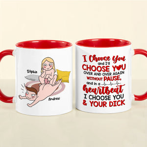 Heartbeat I Choose You, Personalized Coffee Mug, Funny Couple, Gifts For Couple - Coffee Mug - GoDuckee