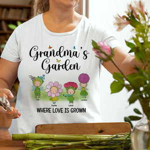 Grandma's Garden, Gift For Grandma, Personalized Shirt, Flower Grandkids Shirt, Grandma Gift - Shirts - GoDuckee