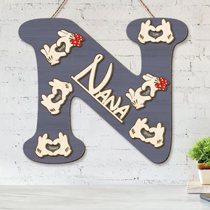 Personalized Gifts For Grandma & Mom Wood Sign Initial Letter 03QHTI220224 - Wood Signs - GoDuckee