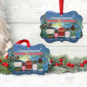 Unbreakablebond, Grandma & Grandkids, Gift For Grandma, Personalized Wood Ornament, Family Ornament, Christmas Gift - Ornament - GoDuckee