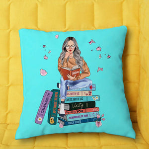 Girl Reading Book 01HUDT070323TM Personalized Square Pillow Gift - Pillow - GoDuckee