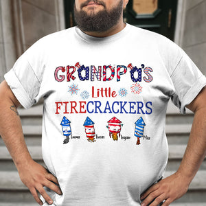 Grandpa's Little Firecrackers Personalized Family 4th of July Shirt Gift For Family - Shirts - GoDuckee