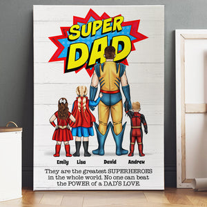 No One Can Beat Super Dad Personalized Canvas Poster - Dad's Gift - Poster & Canvas - GoDuckee
