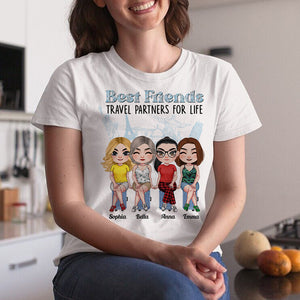 Best Friends Travel Partners For Life, Personalized Shirt, Gifts For Best Friends - Shirts - GoDuckee