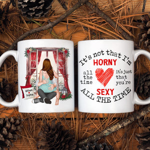 Horny And Sexy All The Time, Personalized Coffee Mug, Funny Couple, Christmas Gifts - Coffee Mug - GoDuckee